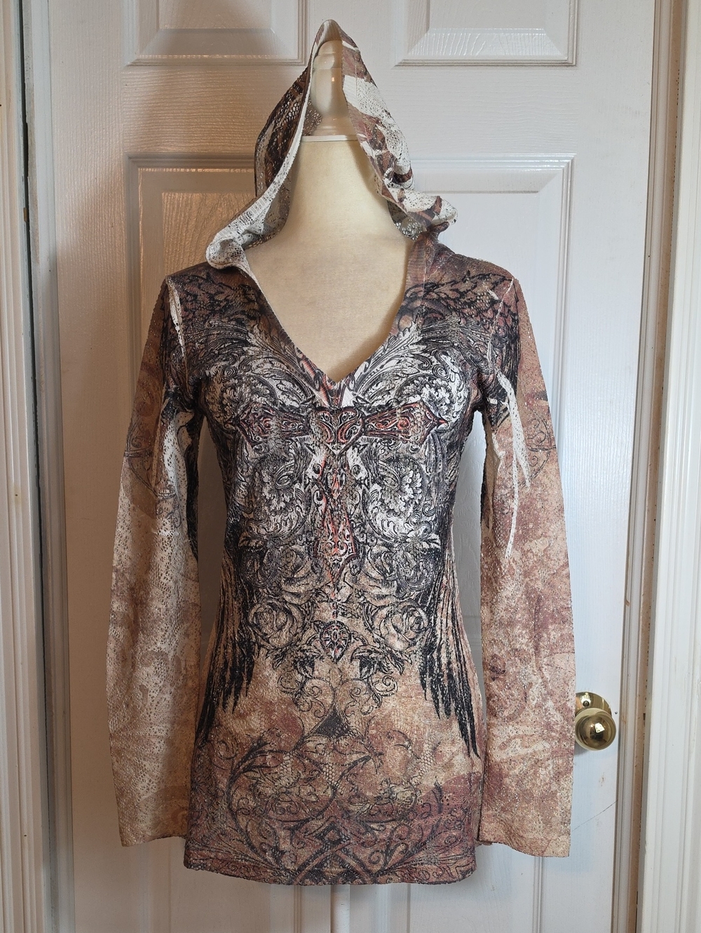 Vocal Hooded Angel Wing Blouse